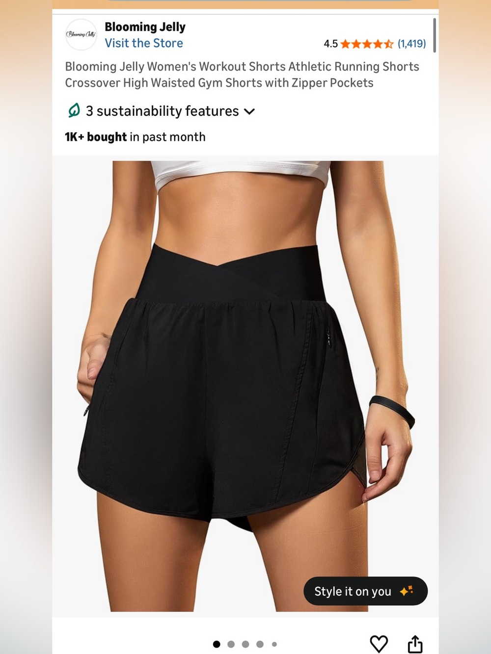 Blooming Jelly Black Running Shorts Sz L
